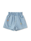 Balabala Girls Patch Denim Medium Blue