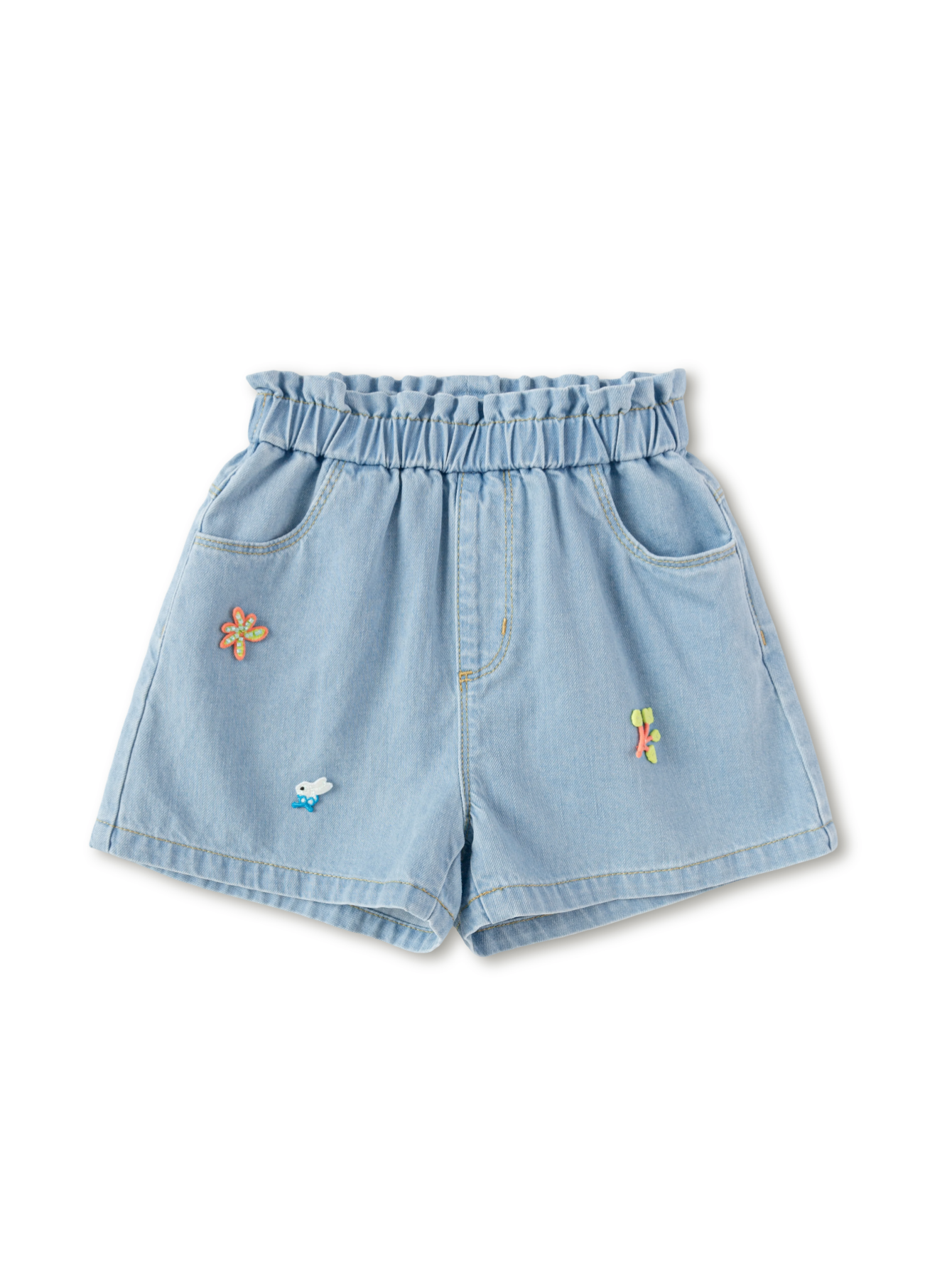 Balabala Girls Patch Denim Medium Blue