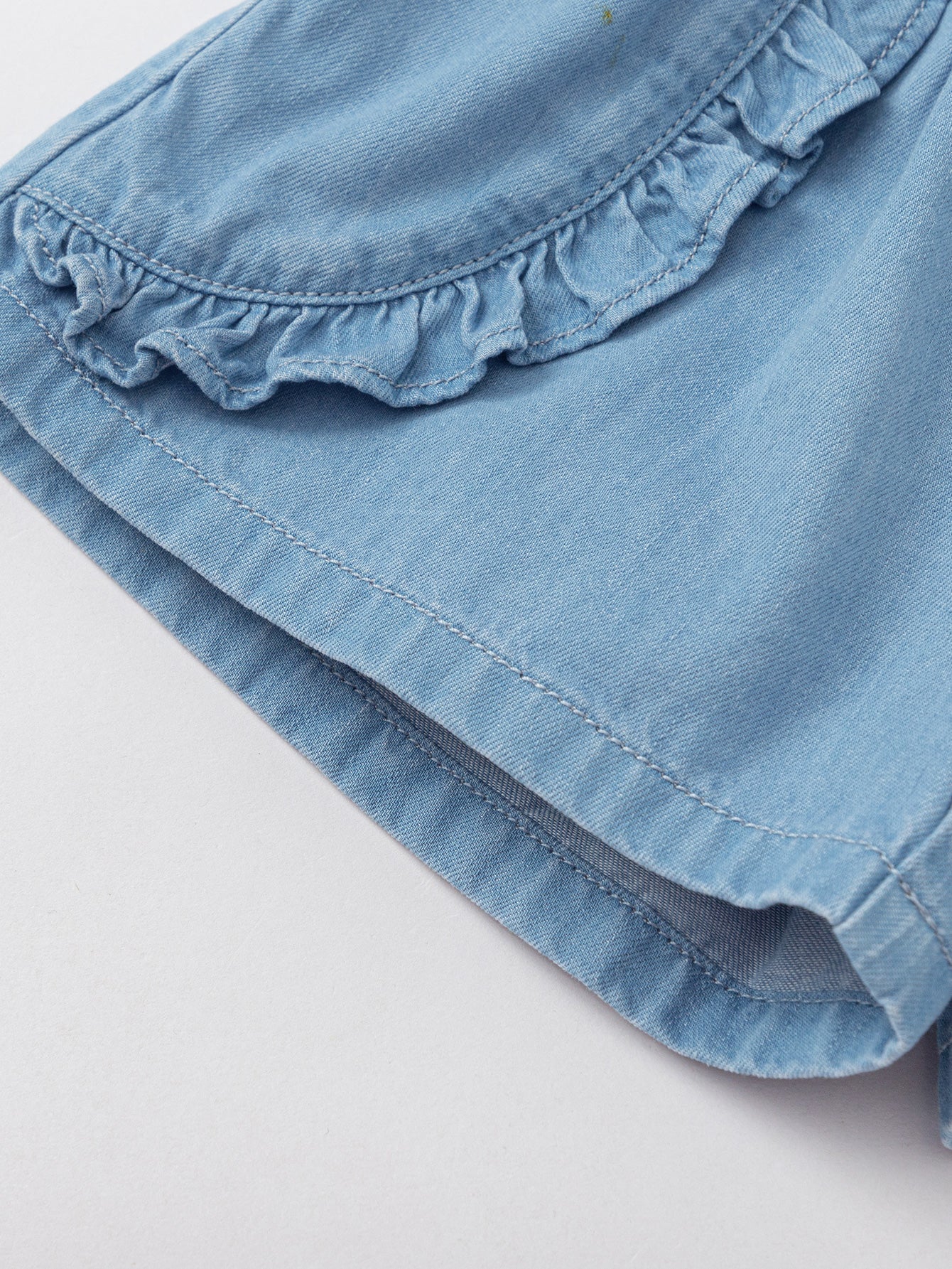 Balabala Girls Embroidered Denim Medium Blue,Pink