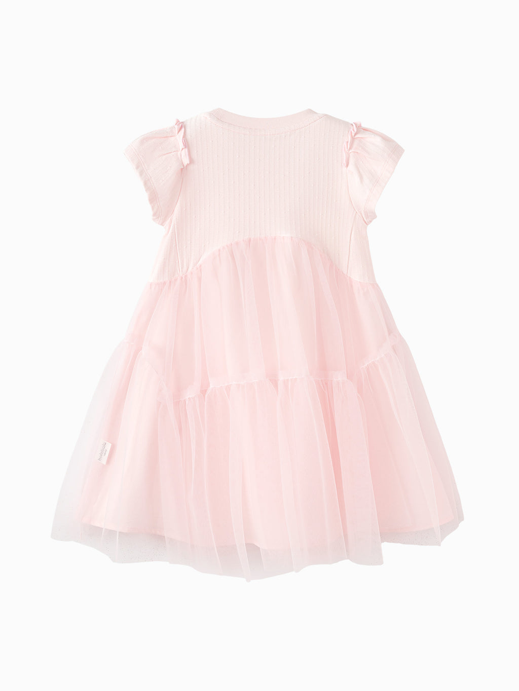 Balabala Girls Ribbed Tulle Dress Pink