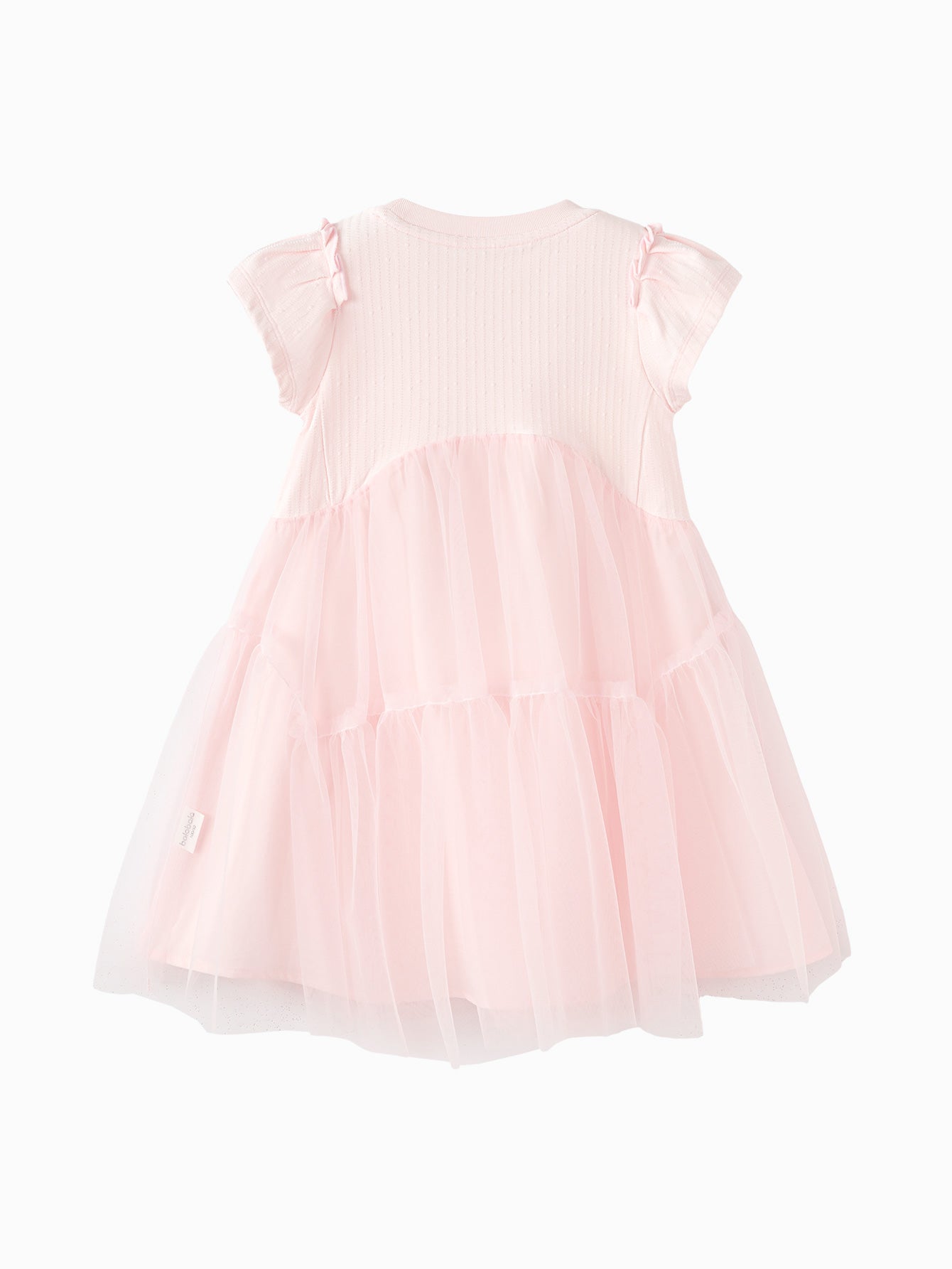 Balabala Girls Ribbed Tulle Dress Pink