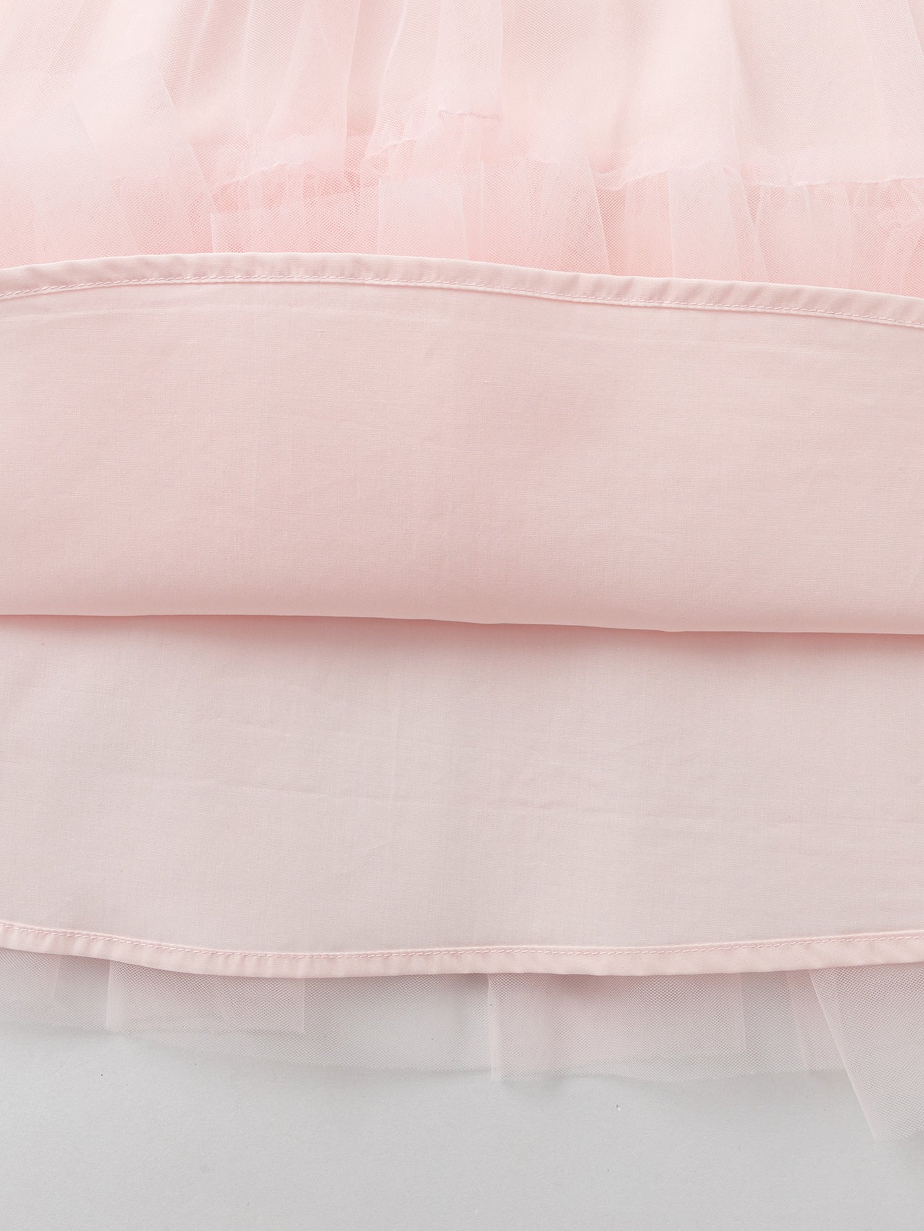 Balabala Girls Ribbed Tulle Dress Pink