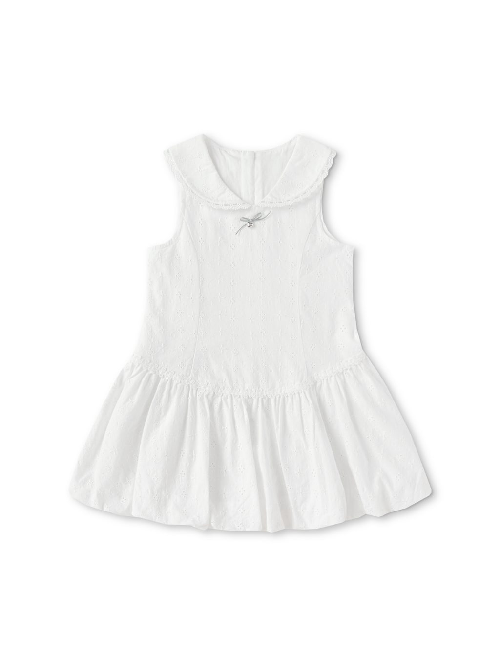 Balabala Girls Sailor Collar Dress White