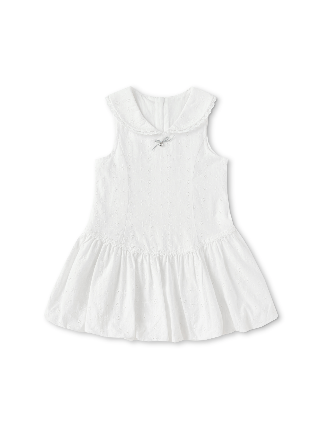 Balabala Girls Sailor Collar Dress White