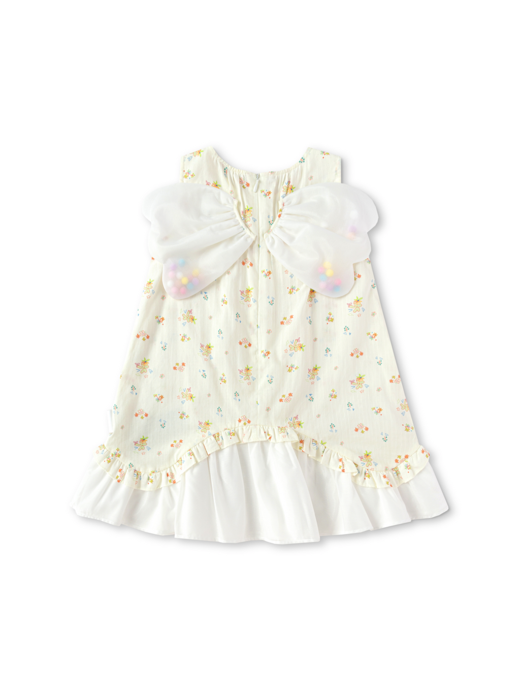 Balabala Girls Floral Dress Cream,White