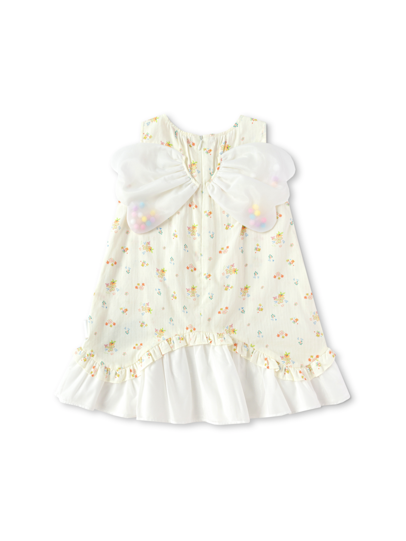 Balabala Girls Floral Dress Cream,White