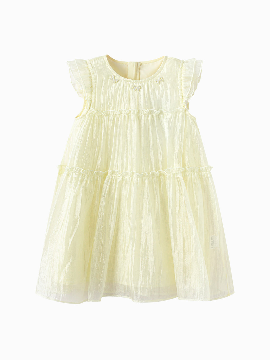 Balabala Girls Ruffle Tiered Dress Light Yellow