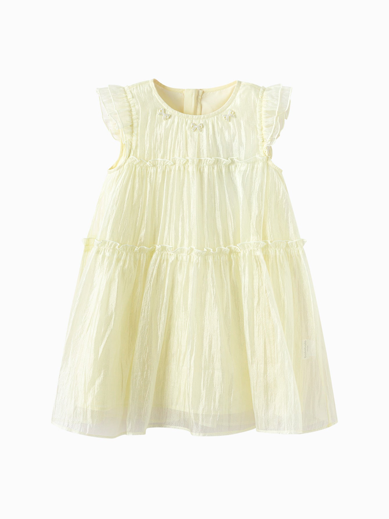 Balabala Girls Ruffle Tiered Dress Light Yellow