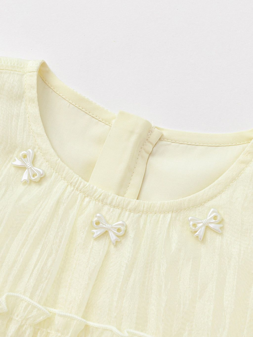 Balabala Girls Ruffle Tiered Dress Light Yellow