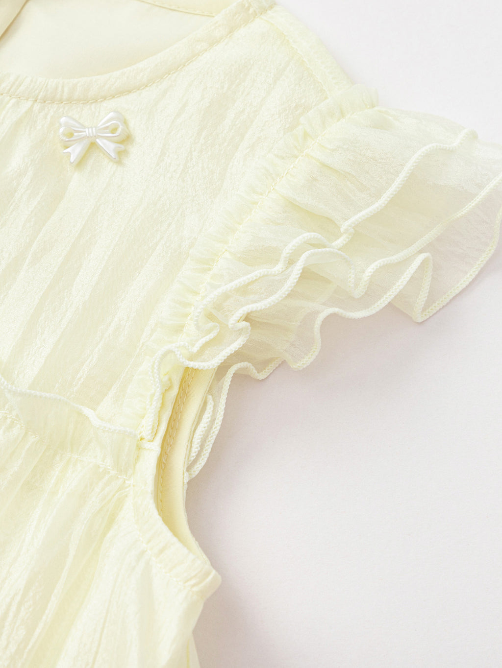 Balabala Girls Ruffle Tiered Dress Light Yellow