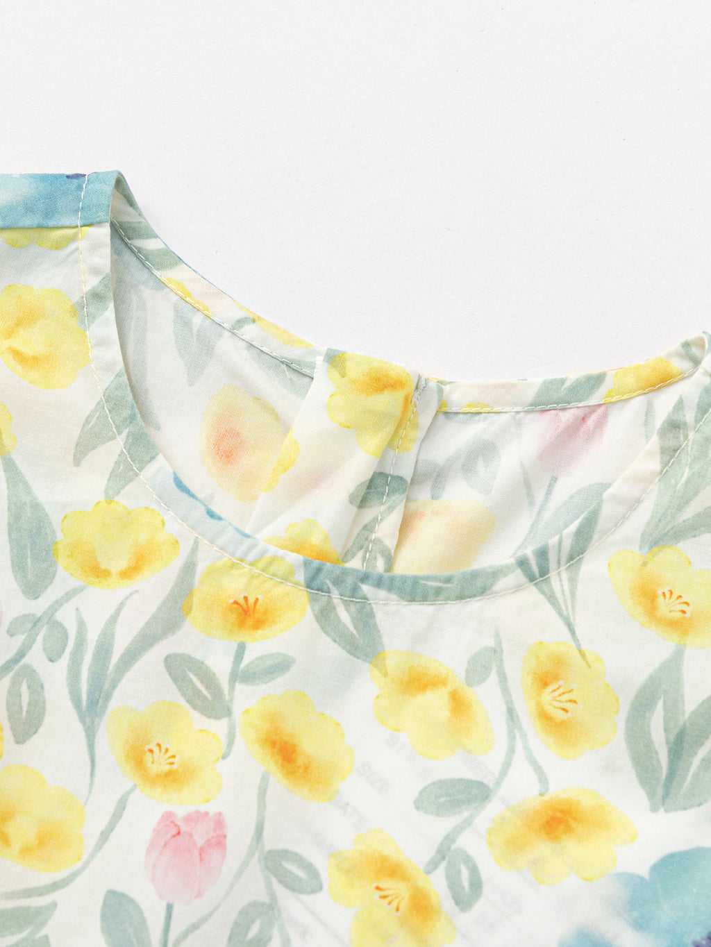 Balabala Girls Floral Ruffle Dress Yellow Green