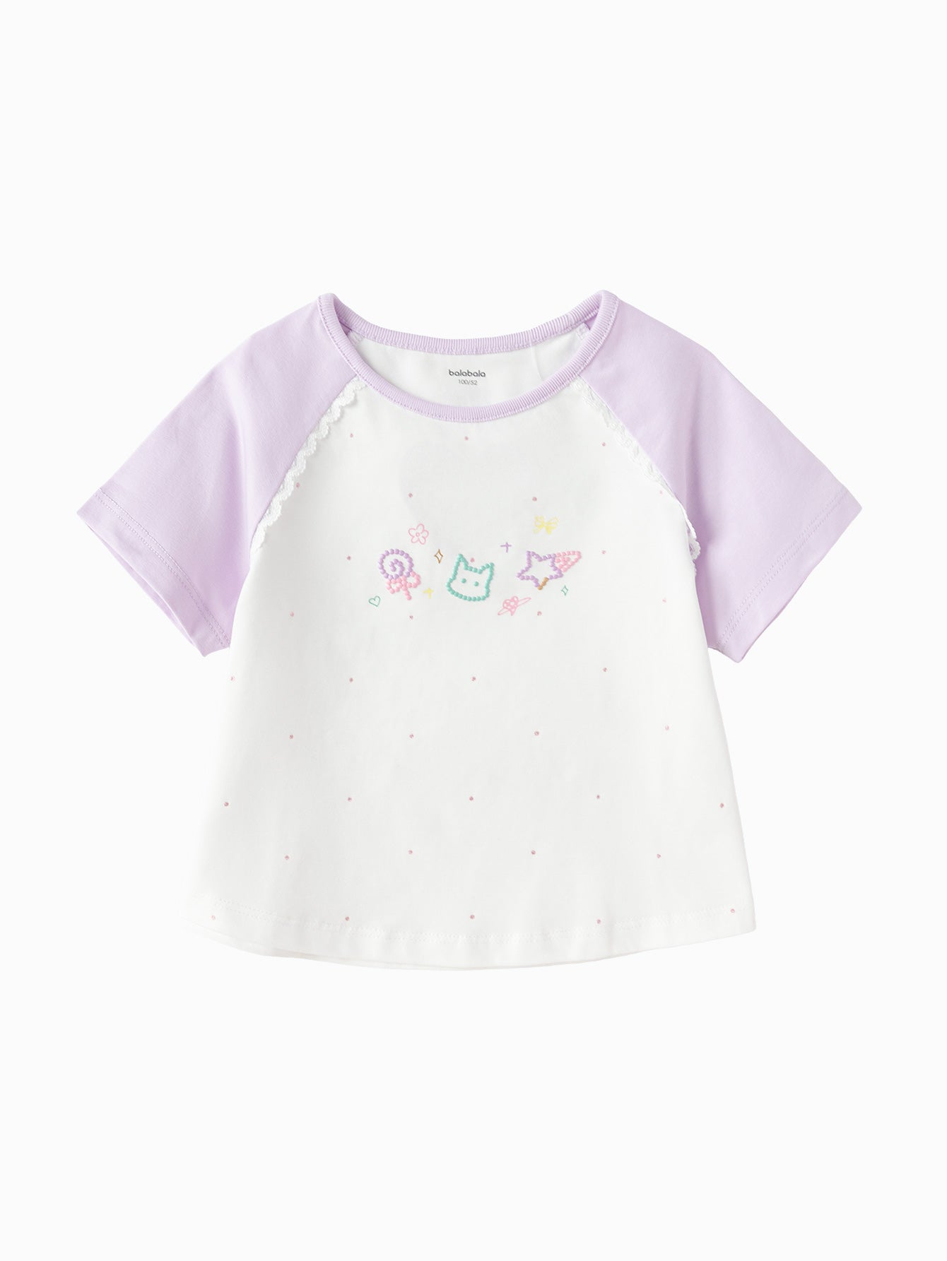 Balabala Girls Raglan T Shirt Purple