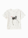 Balabala Girls Bow Headband T-Shirt White