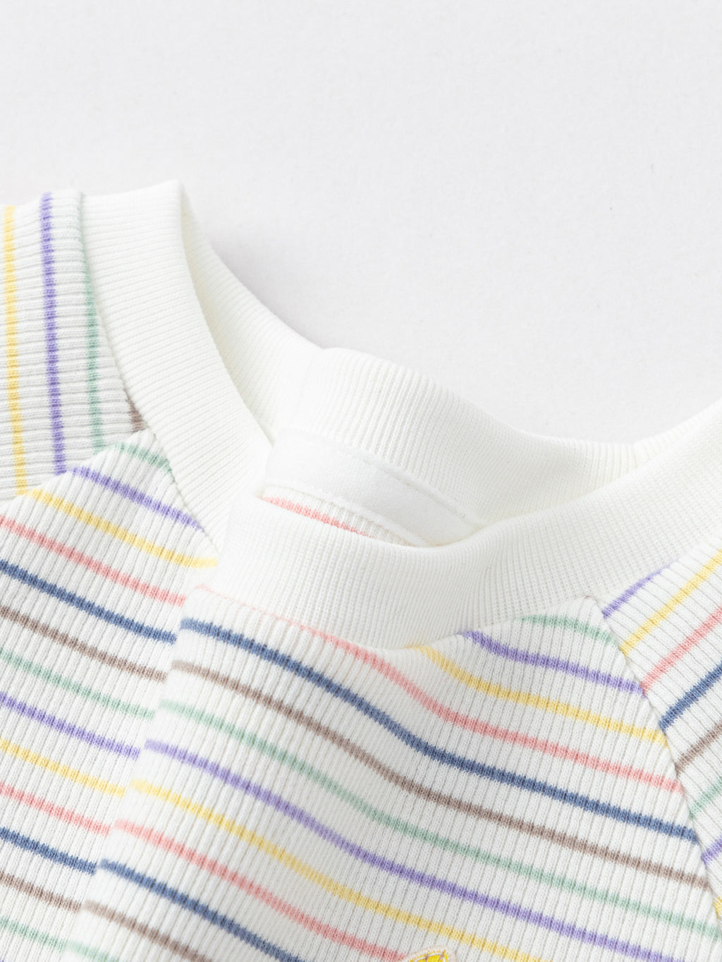 Balabala Girls Rainbow Striped T-Shirt White,Purple