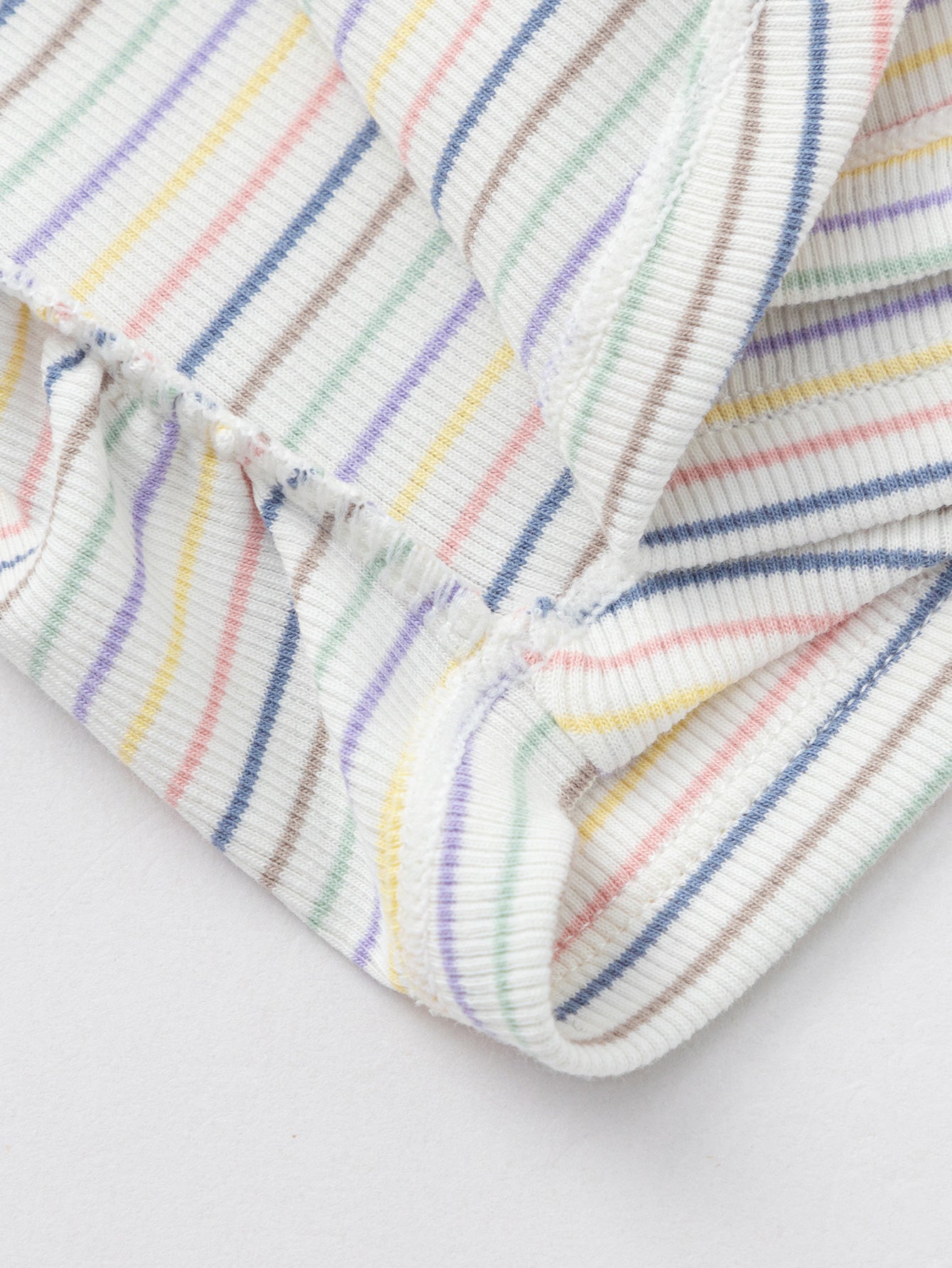 Balabala Girls Rainbow Striped T-Shirt White,Purple