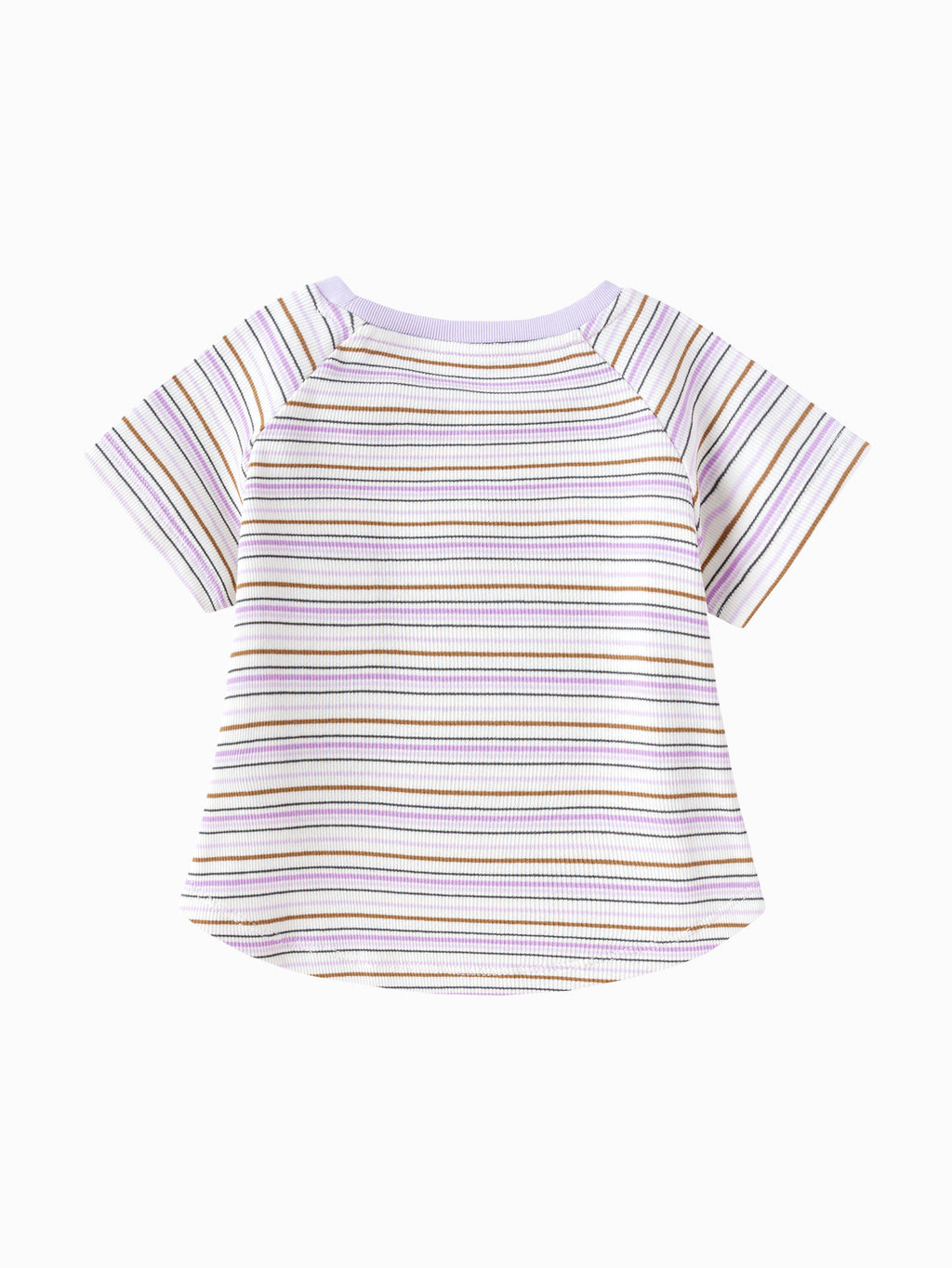 Balabala Girls Rainbow Striped T-Shirt White,Purple