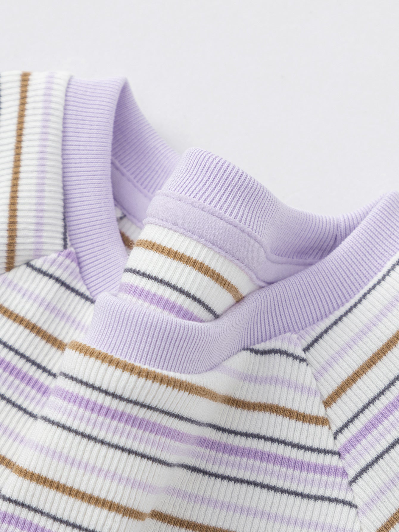 Balabala Girls Rainbow Striped T-Shirt White,Purple