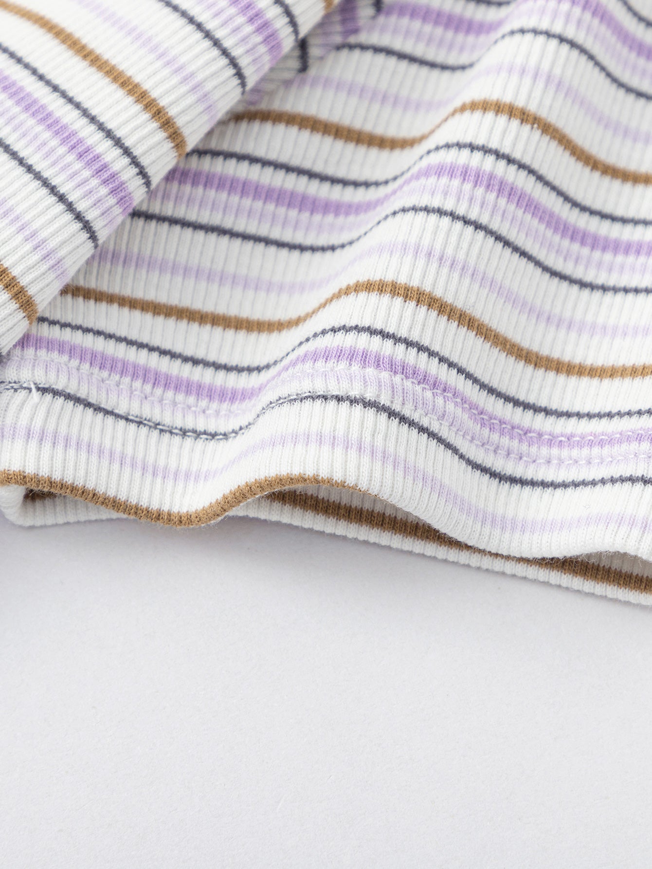 Balabala Girls Rainbow Striped T-Shirt White,Purple