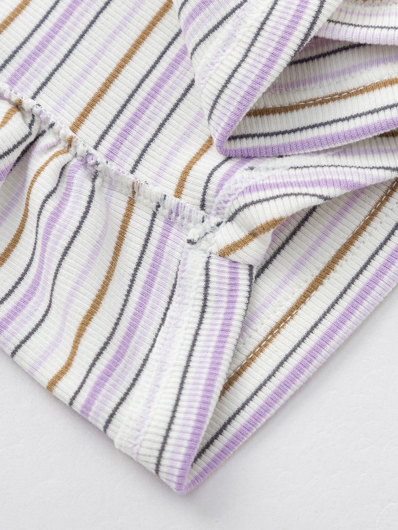 Balabala Girls Rainbow Striped T-Shirt White,Purple