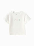 Balabala Girls Shell Print T-Shirt Raw White,Visions Pink