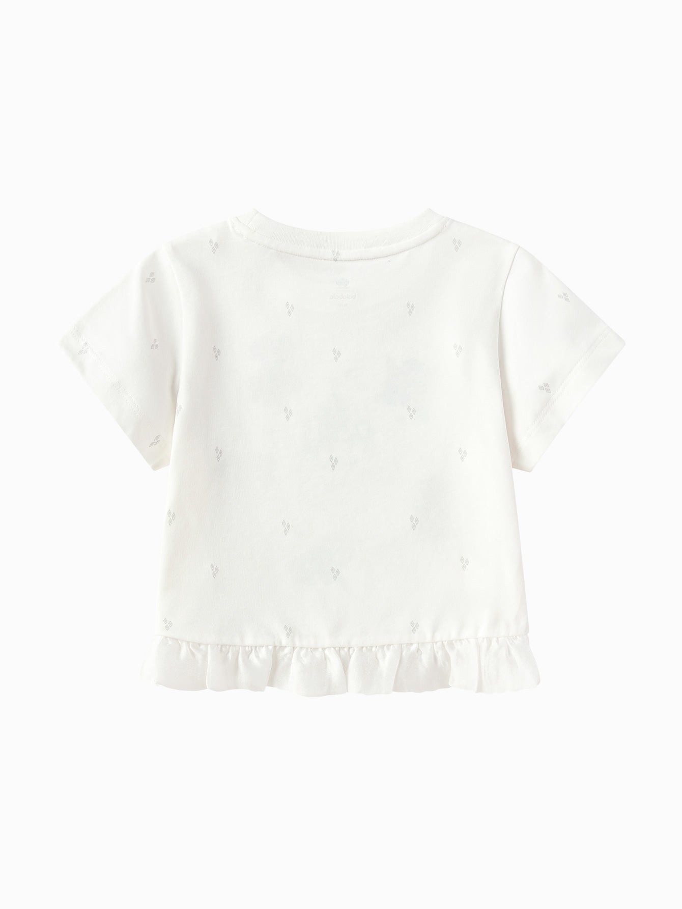 Balabala Girls Pony Ruffle T-Shirt White,Visions Pink,Ice blue