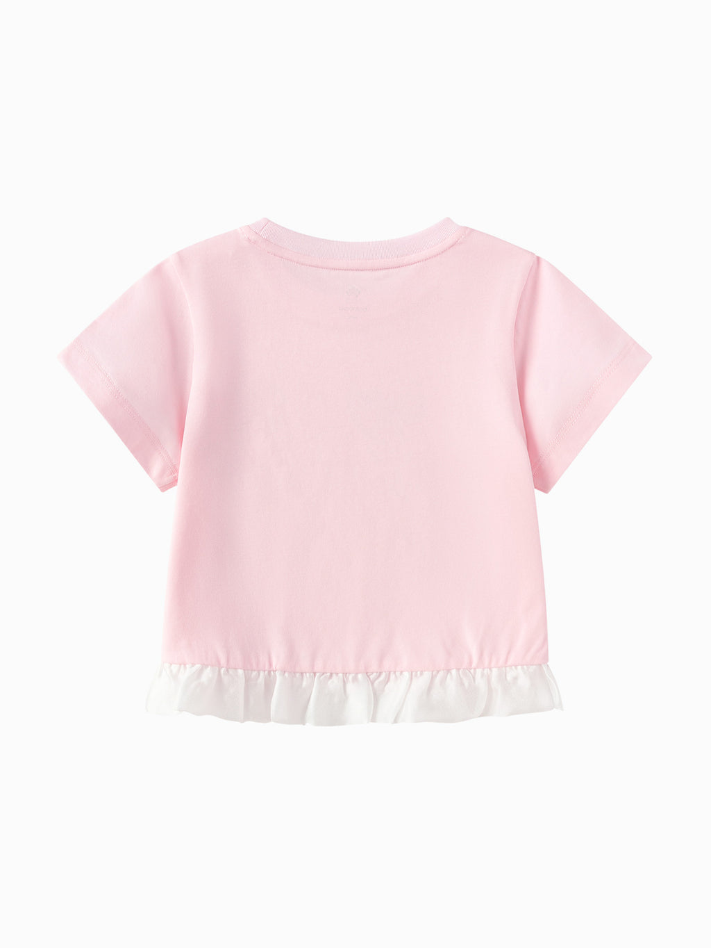 Balabala Girls Pony Ruffle T-Shirt White,Visions Pink,Ice blue