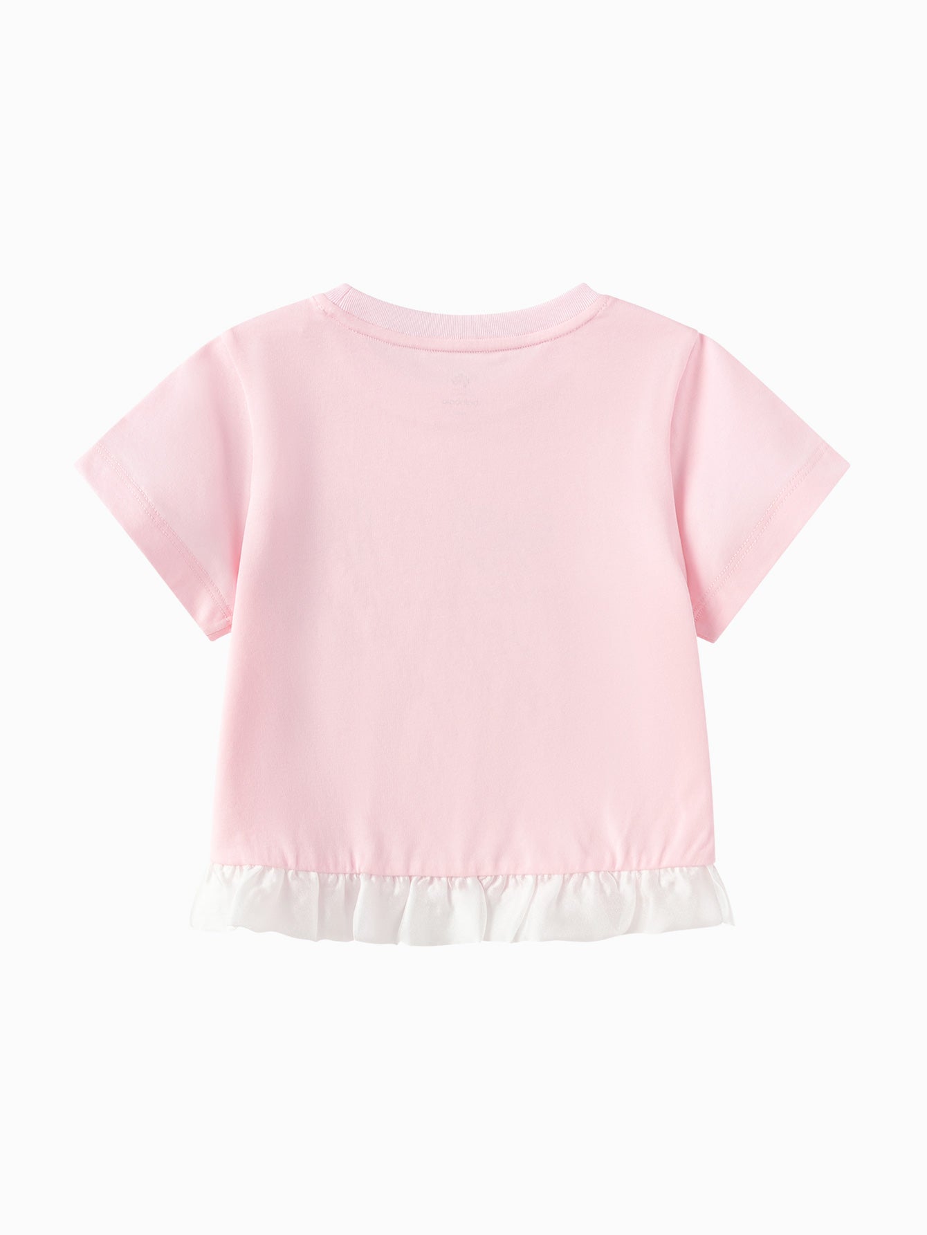 Balabala Girls Pony Ruffle T-Shirt White,Visions Pink,Ice blue