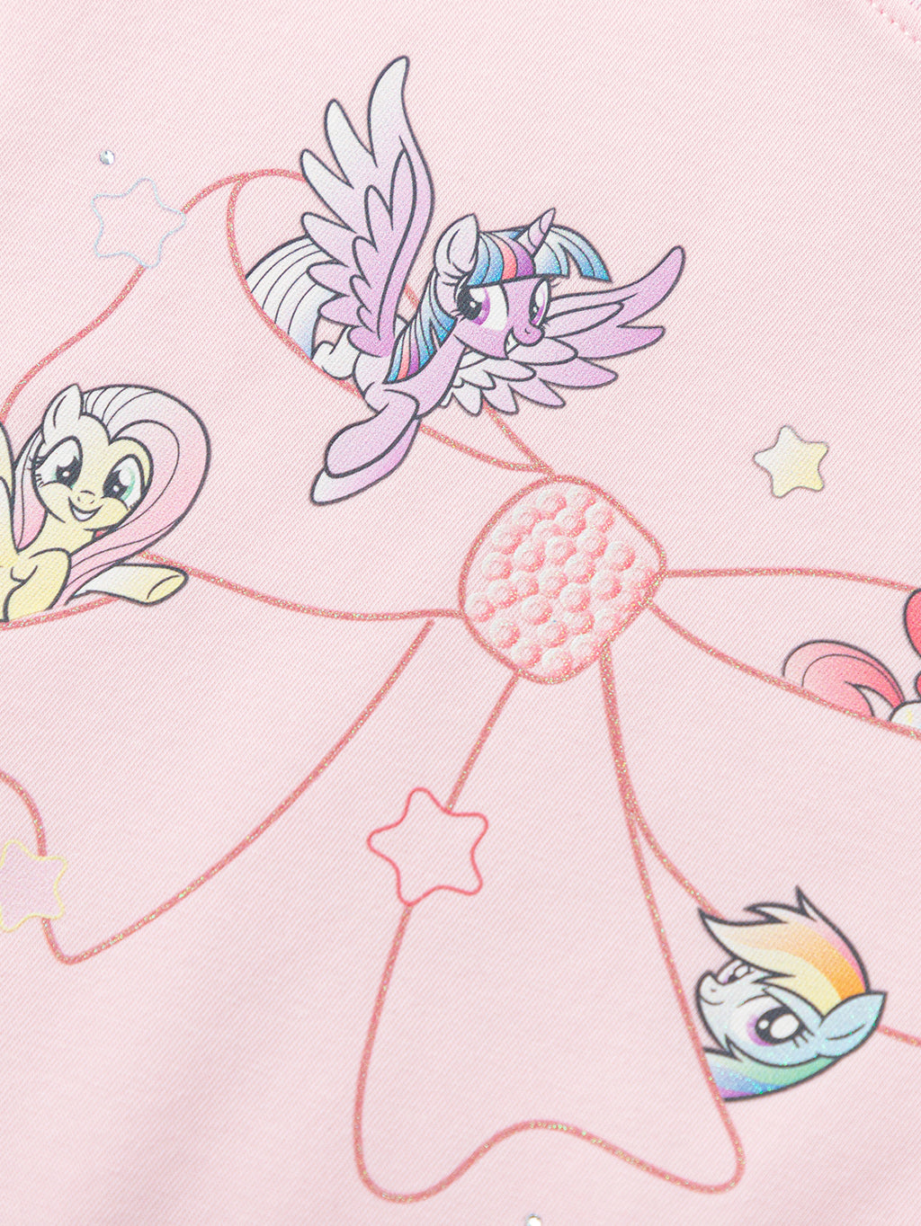 Balabala Girls Pony Ruffle T-Shirt White,Visions Pink,Ice blue