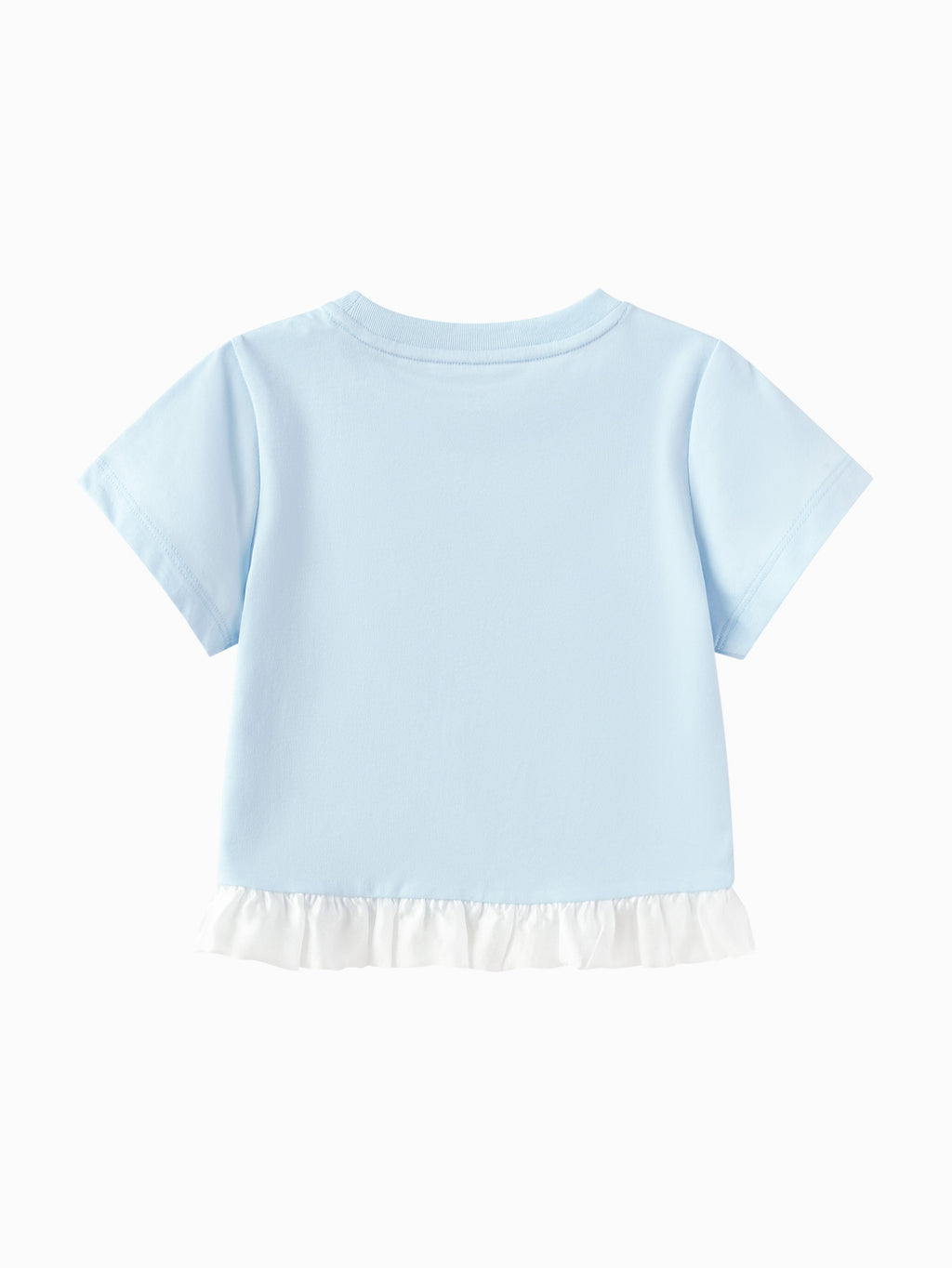 Balabala Girls Pony Ruffle T-Shirt White,Visions Pink,Ice blue