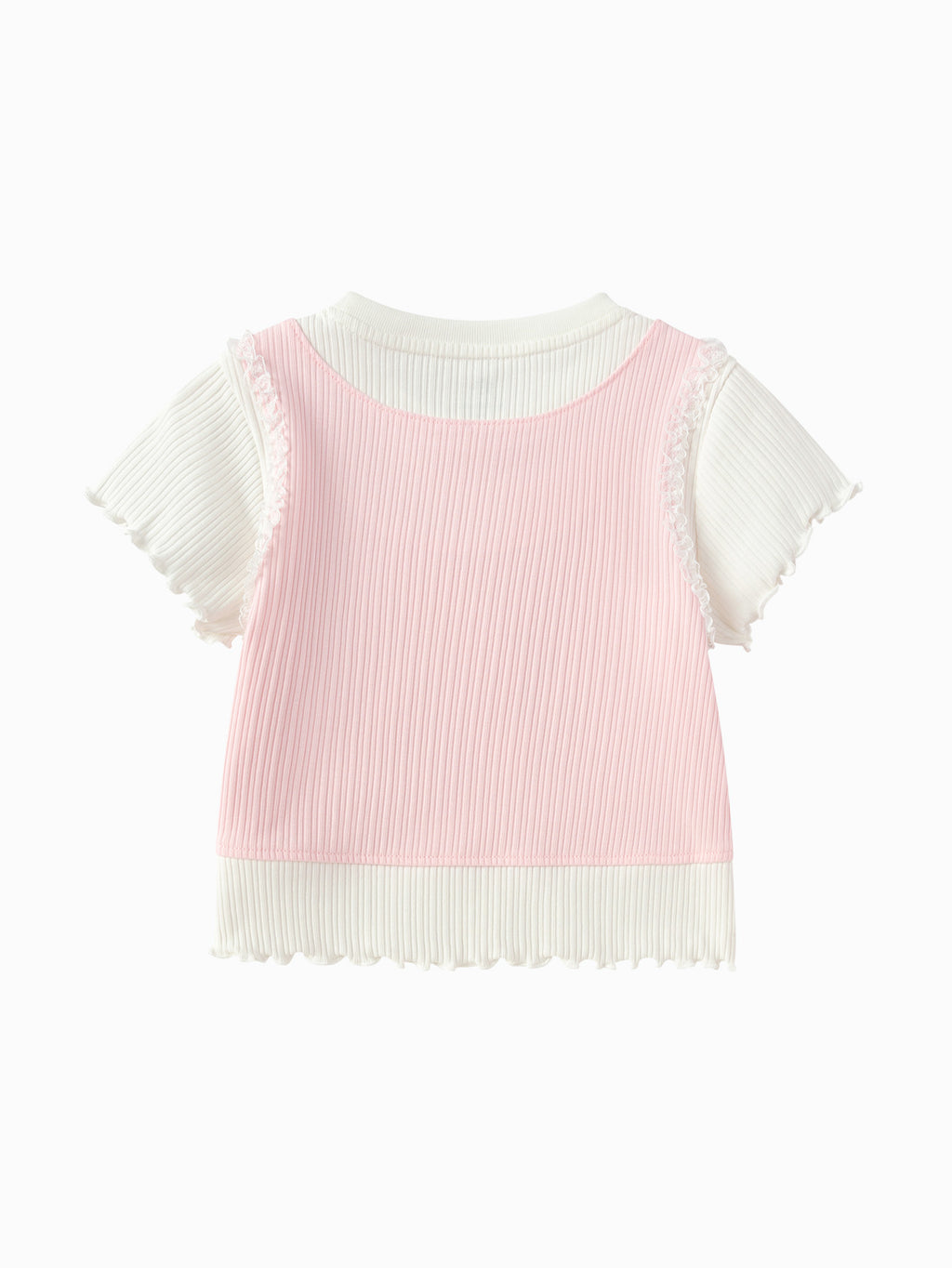 Balabala Girls Pony Layered T-Shirt Pink