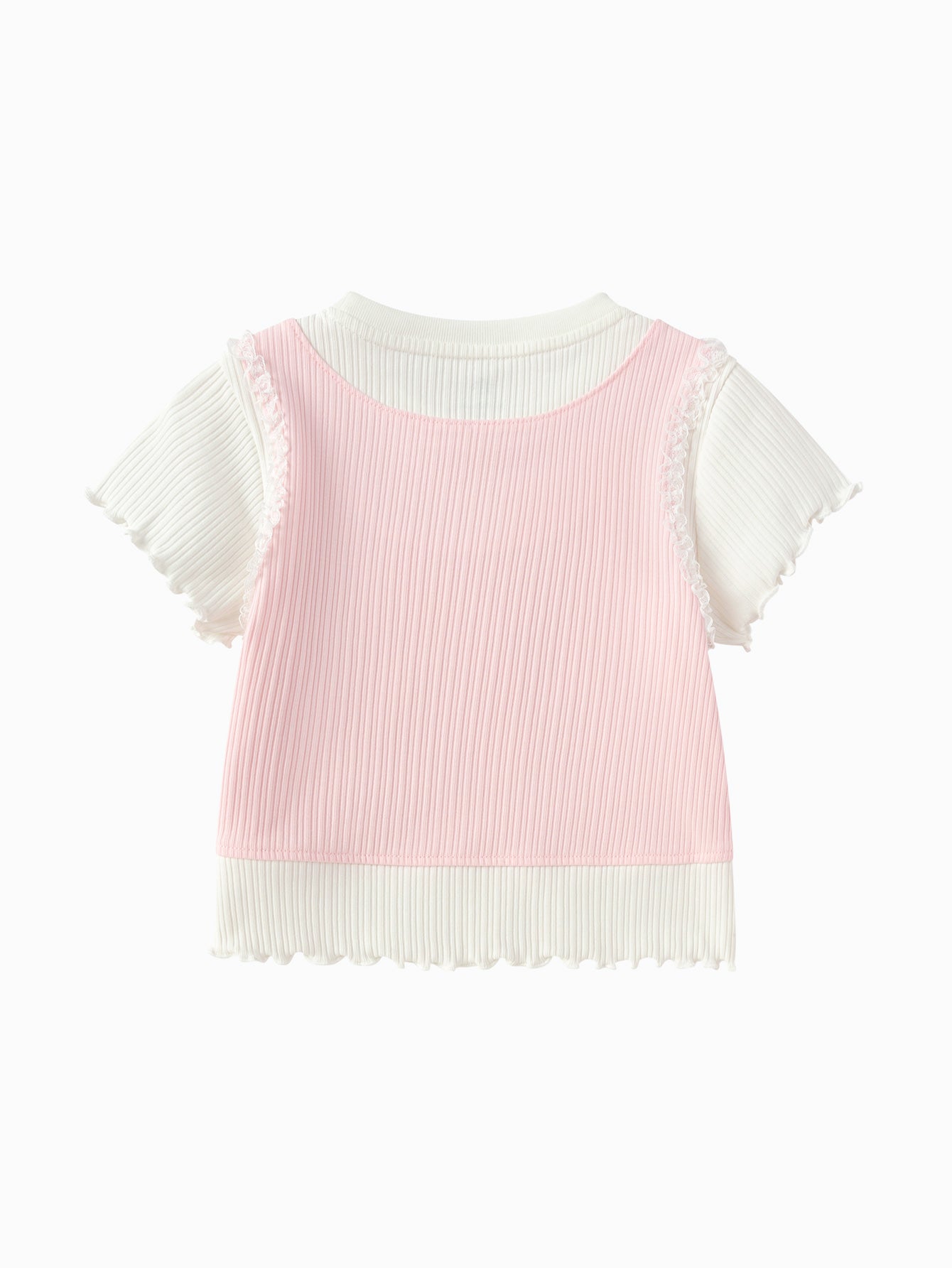 Balabala Girls Pony Layered T-Shirt Pink