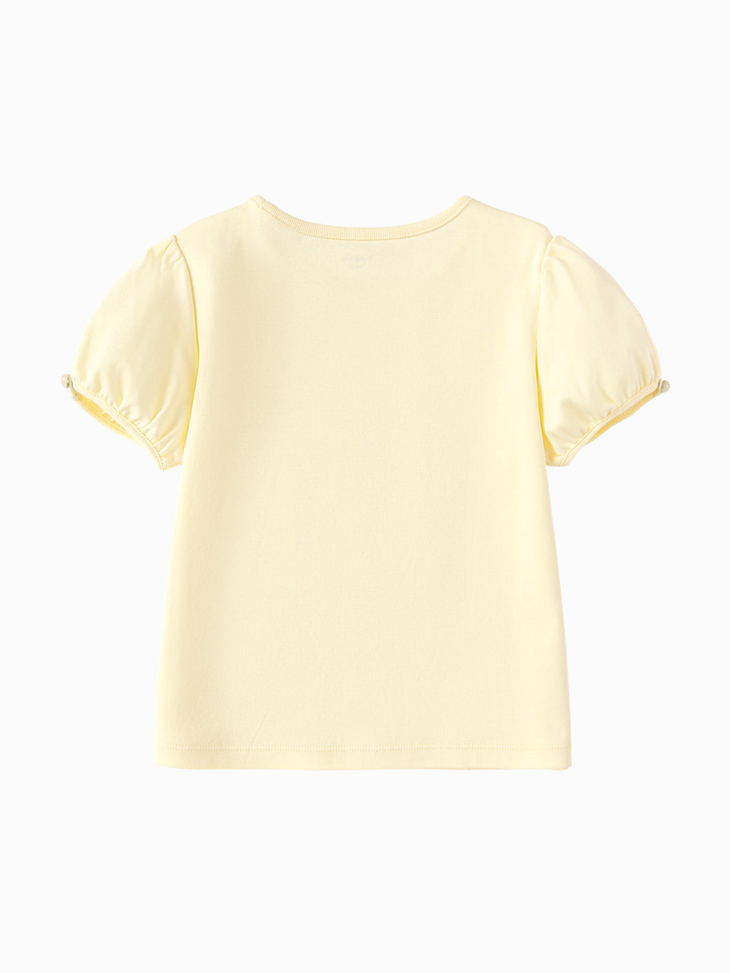 Balabala Girls Daisy Puff Sleeve T Shirt Vanillin White