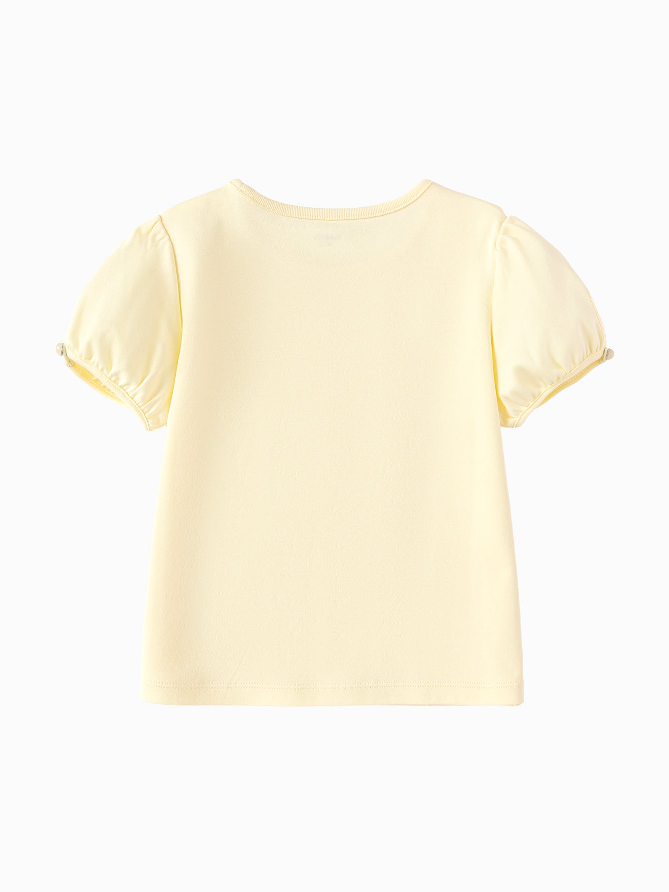 Balabala Girls Daisy Puff Sleeve T Shirt Vanillin White