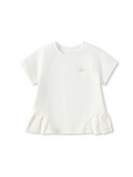 Balabala Girls Ruffle Hem T-Shirt White
