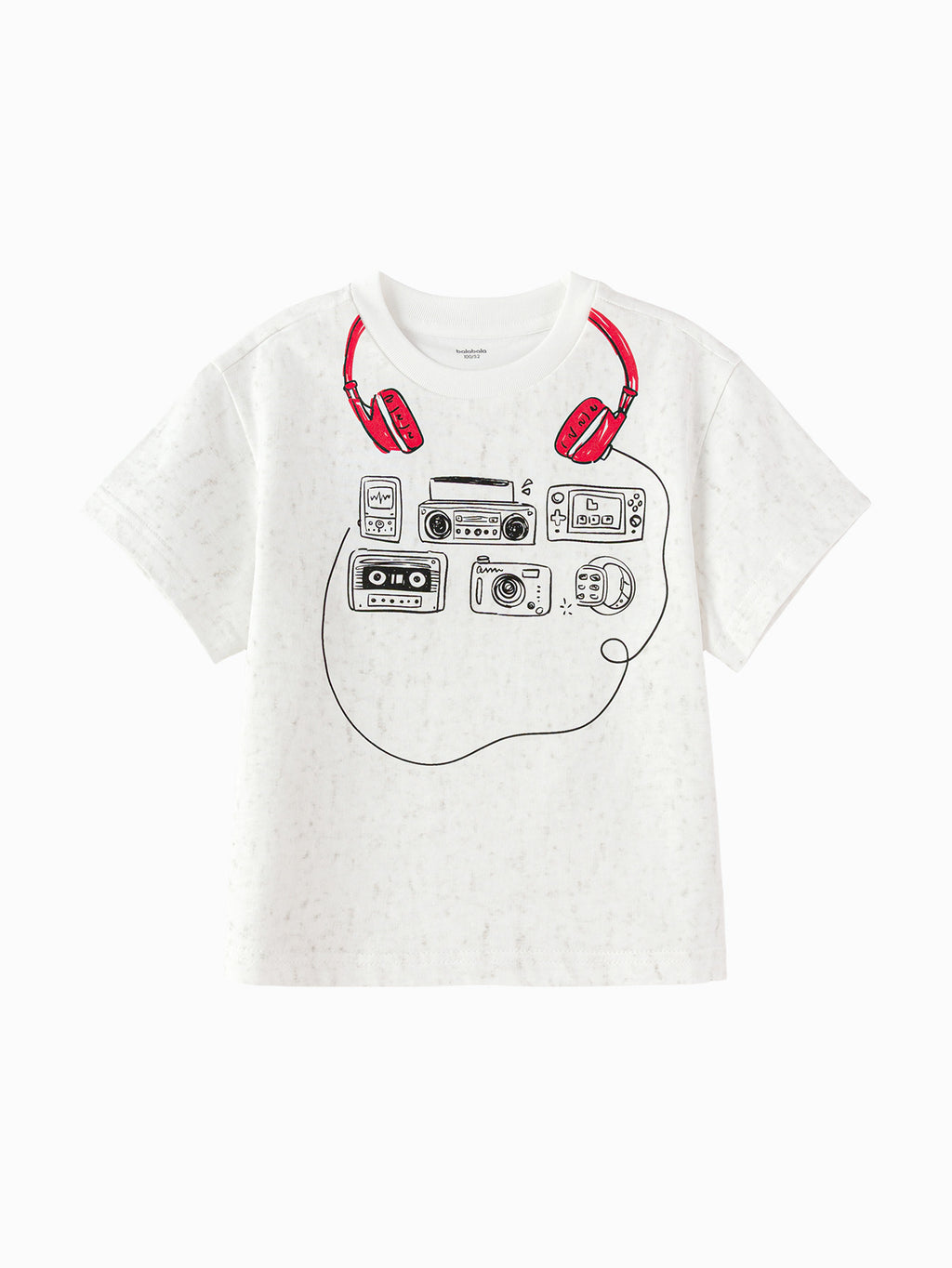 Balabala Boys Headphone Print T-Shirt White