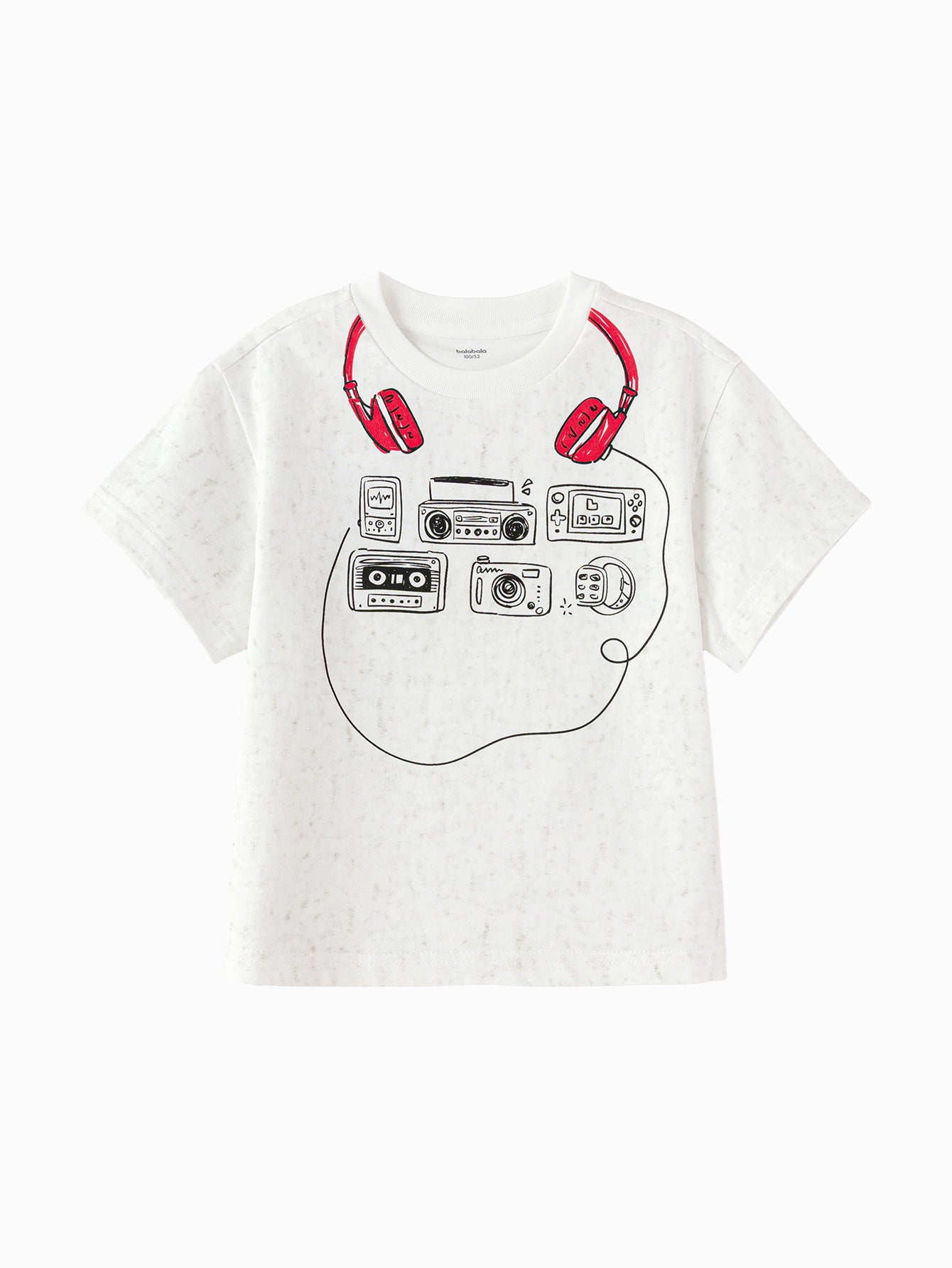 Balabala Boys Headphone Print T-Shirt White