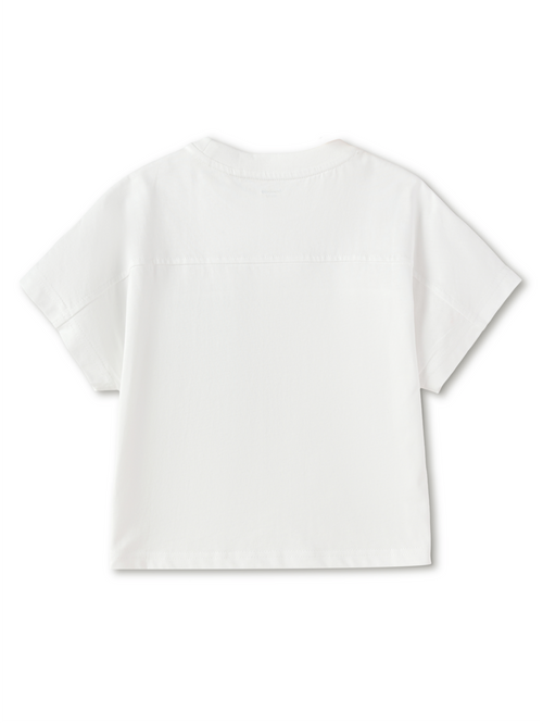 Balabala Boys Plaid Pocket T-Shirt White