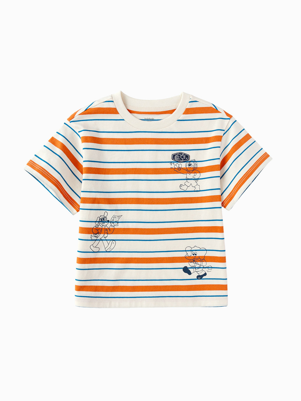 Balabala Boys Print T-Shirt White Red,Light Khaki