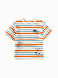 Balabala Boys Print T-Shirt White Red,Light Khaki