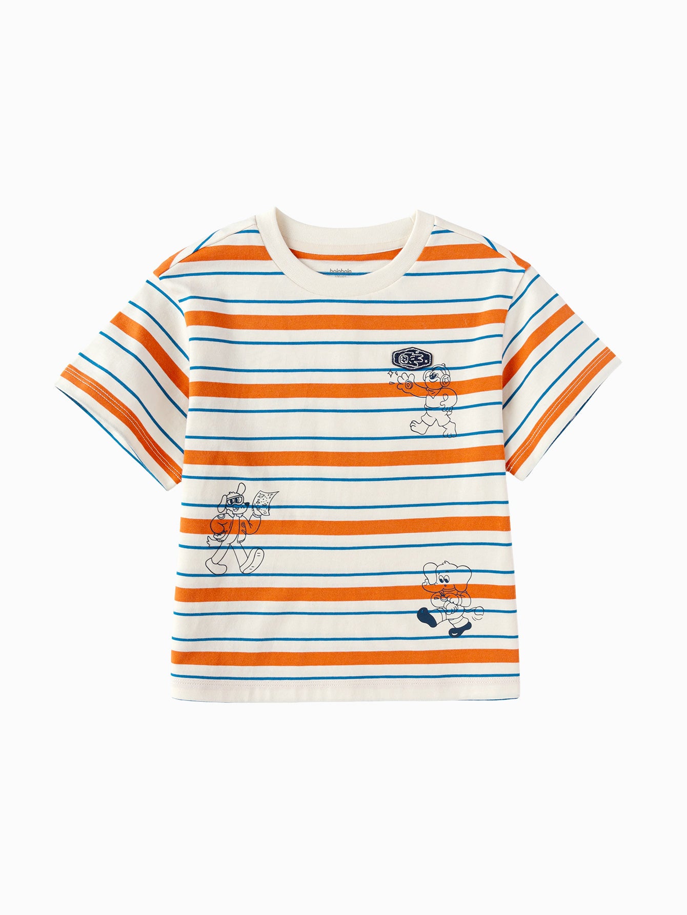 Balabala Boys Print T-Shirt White Red,Light Khaki