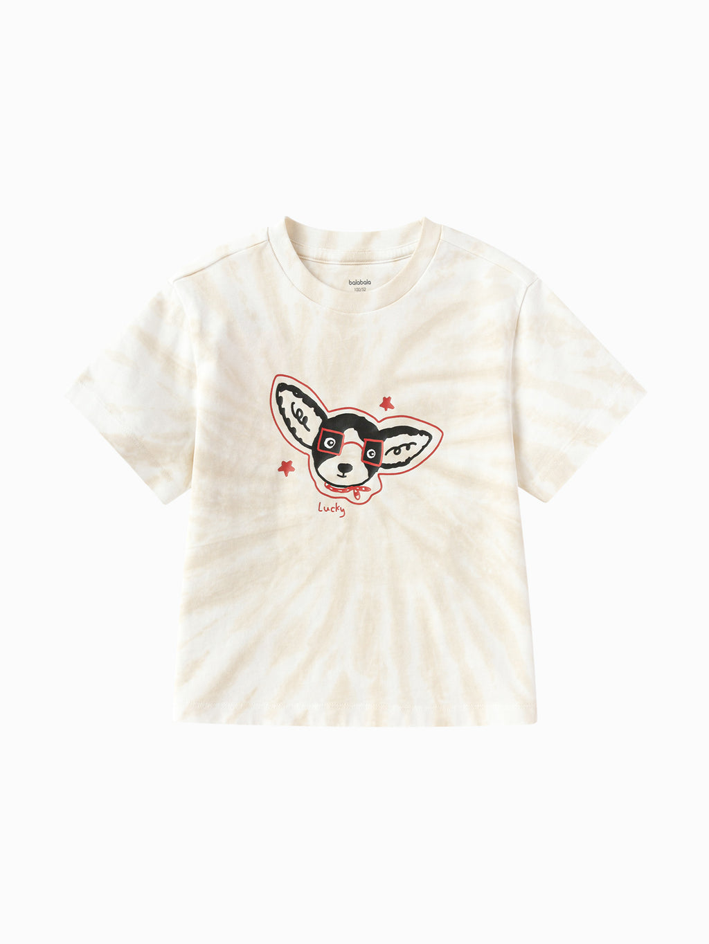 Balabala Tie Dye Graphic T Shirt Beige
