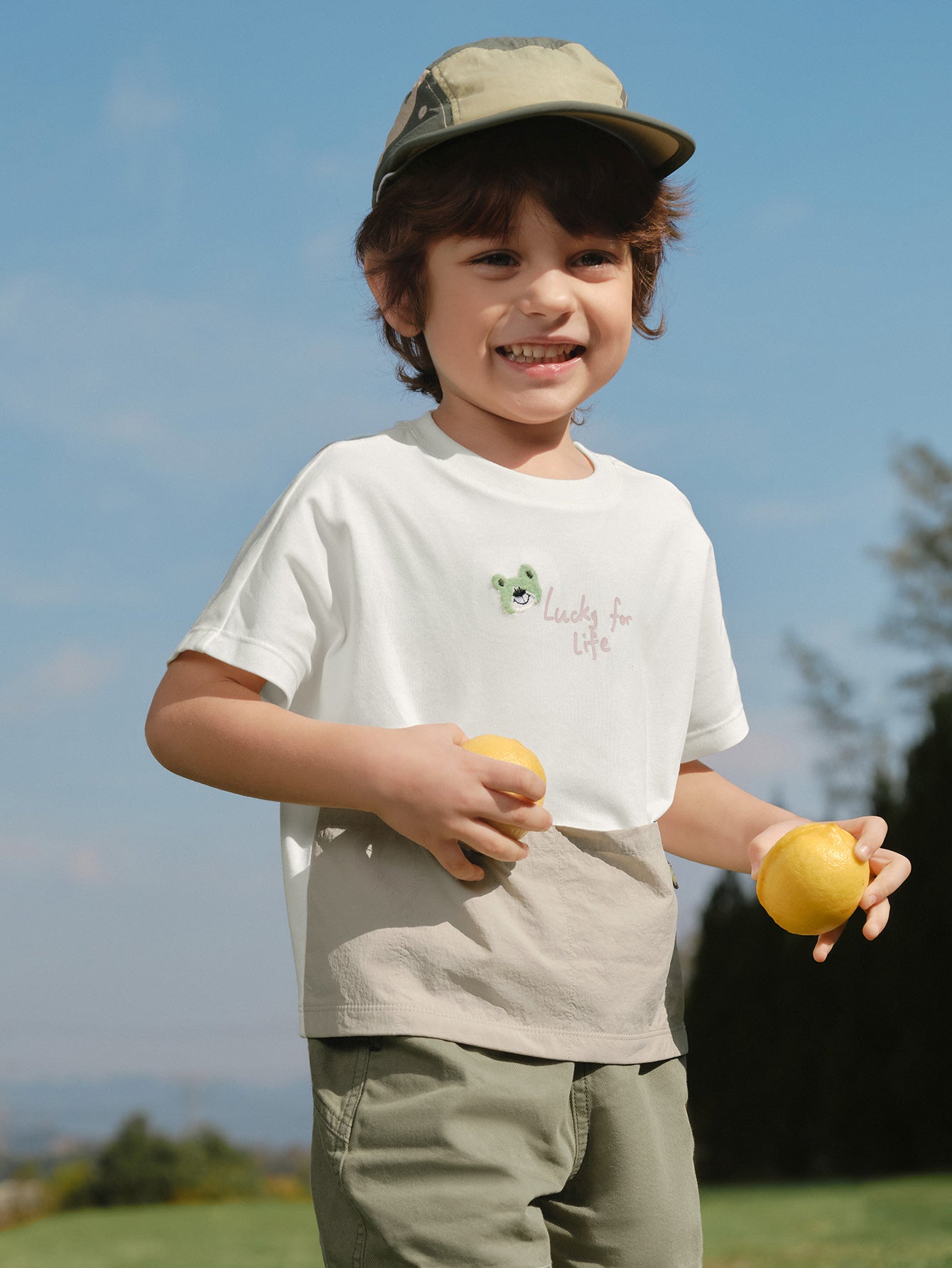 Balabala Boys Frog Patch T-Shirt White
