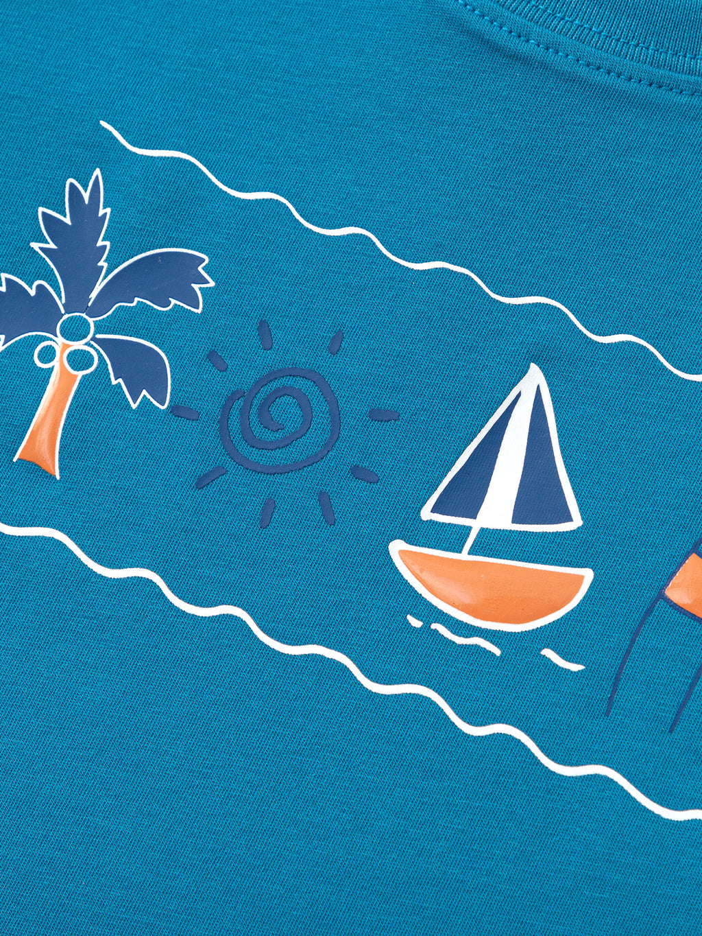 Balabala Boys Sailboat T-Shirt Blue White,Raw White,Medium Gray