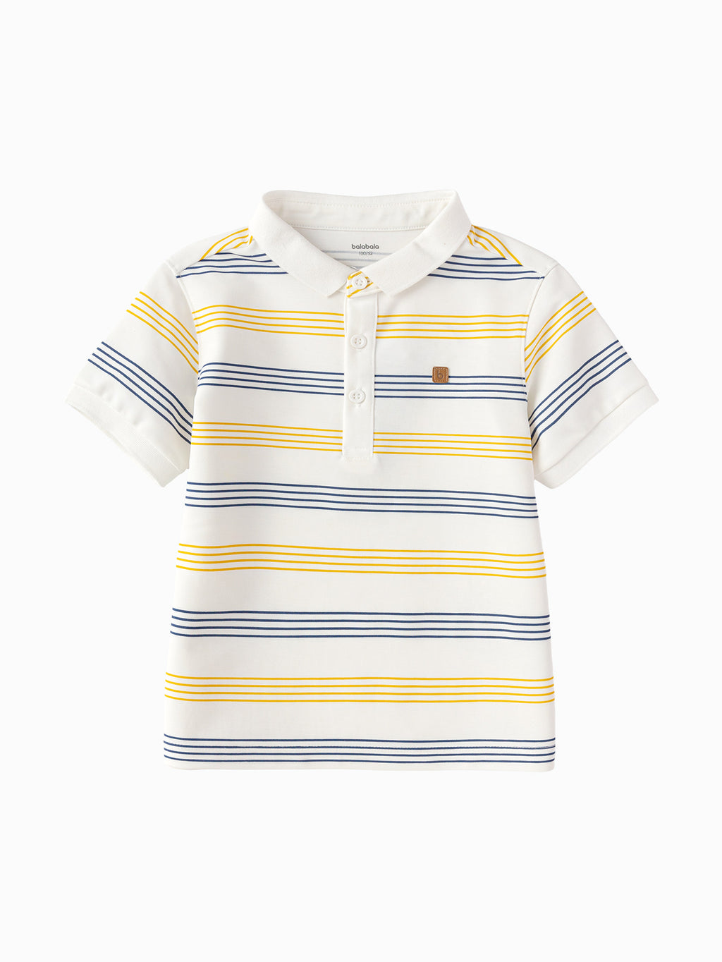Balabala Boys Polo Shirt White Yellow,Raw White