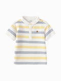 Balabala Boys Polo Shirt White Yellow,Raw White