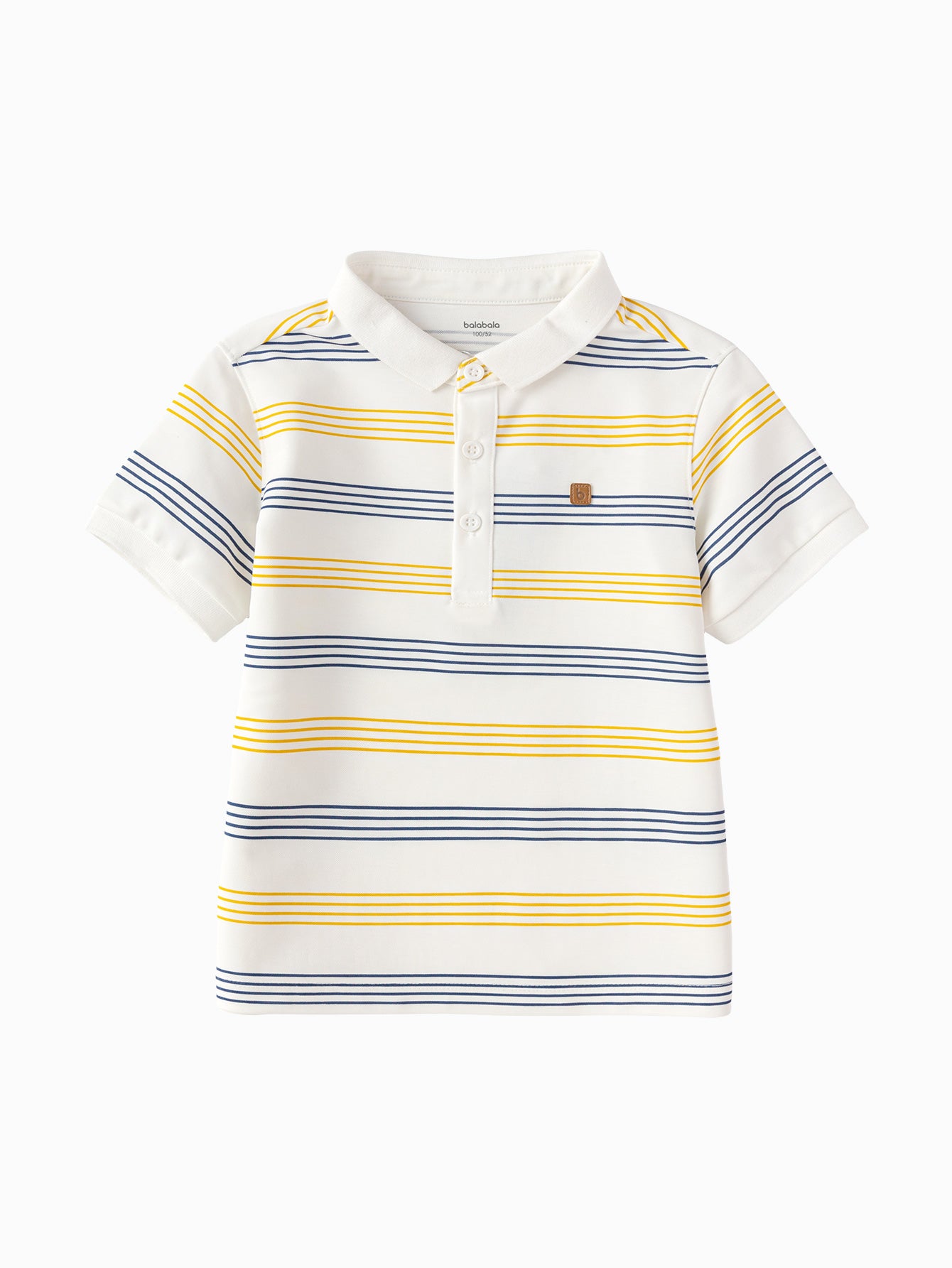 Balabala Boys Polo Shirt White Yellow,Raw White