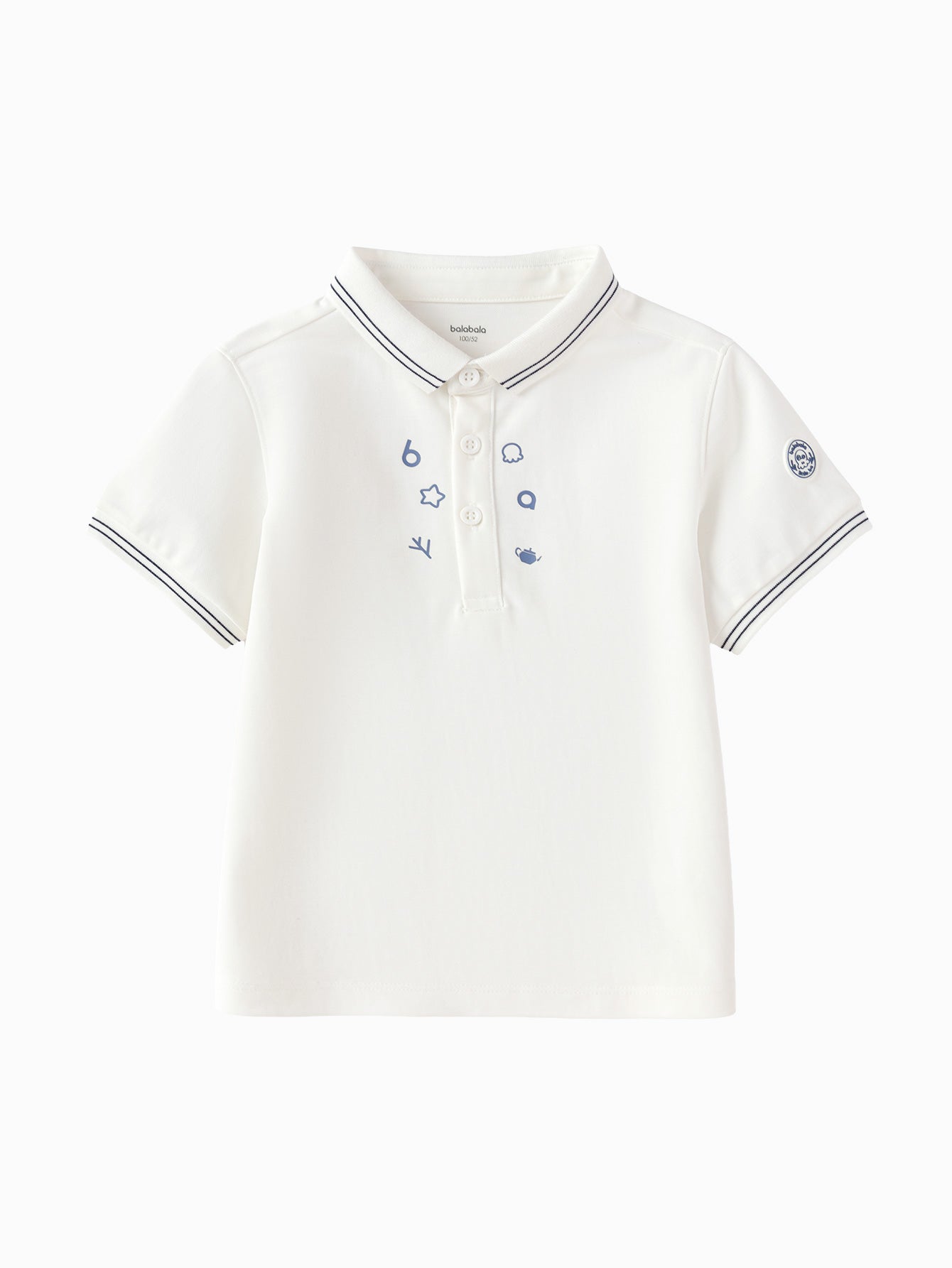 Balabala Boys Polo Shirt White Yellow,Raw White