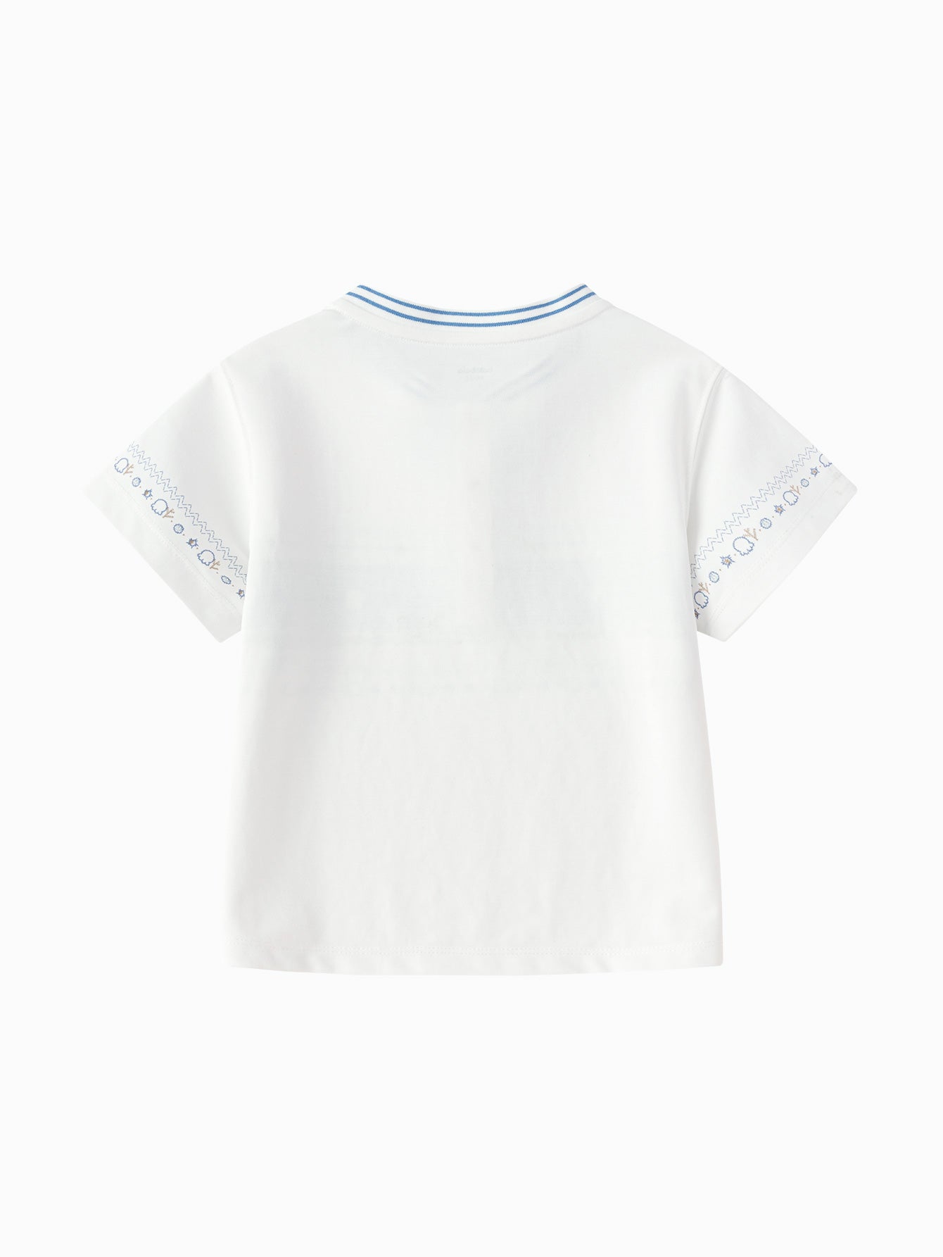 Balabala Girls Bow T Shirt White,Blue