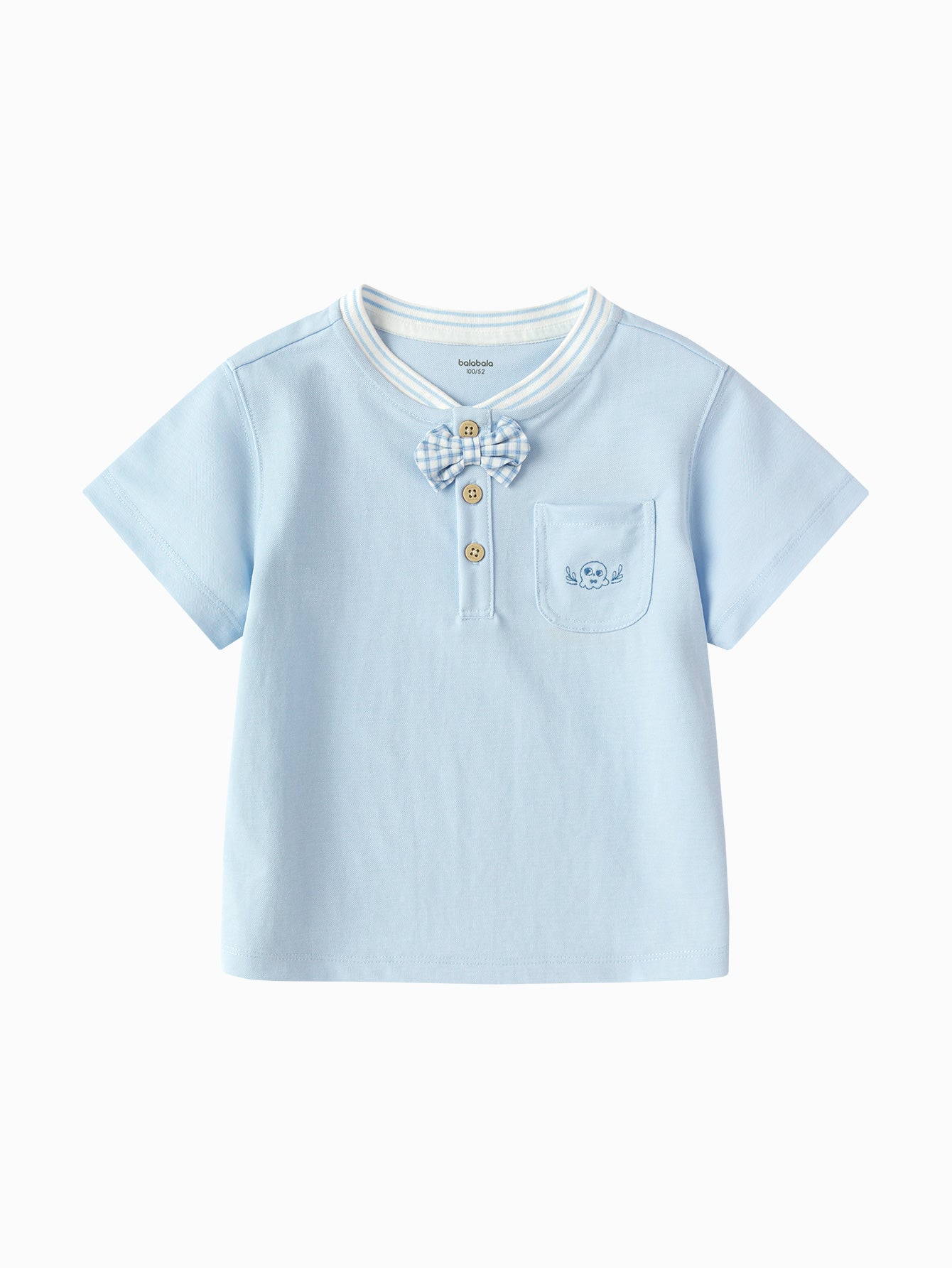 Balabala Girls Bow T Shirt White,Blue
