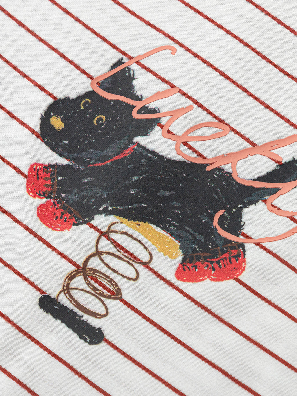 Balabala Girls Striped Graphic T Shirt Red Blue